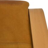 Vintage ikea poang tan leather cantilever footstool ottoman design