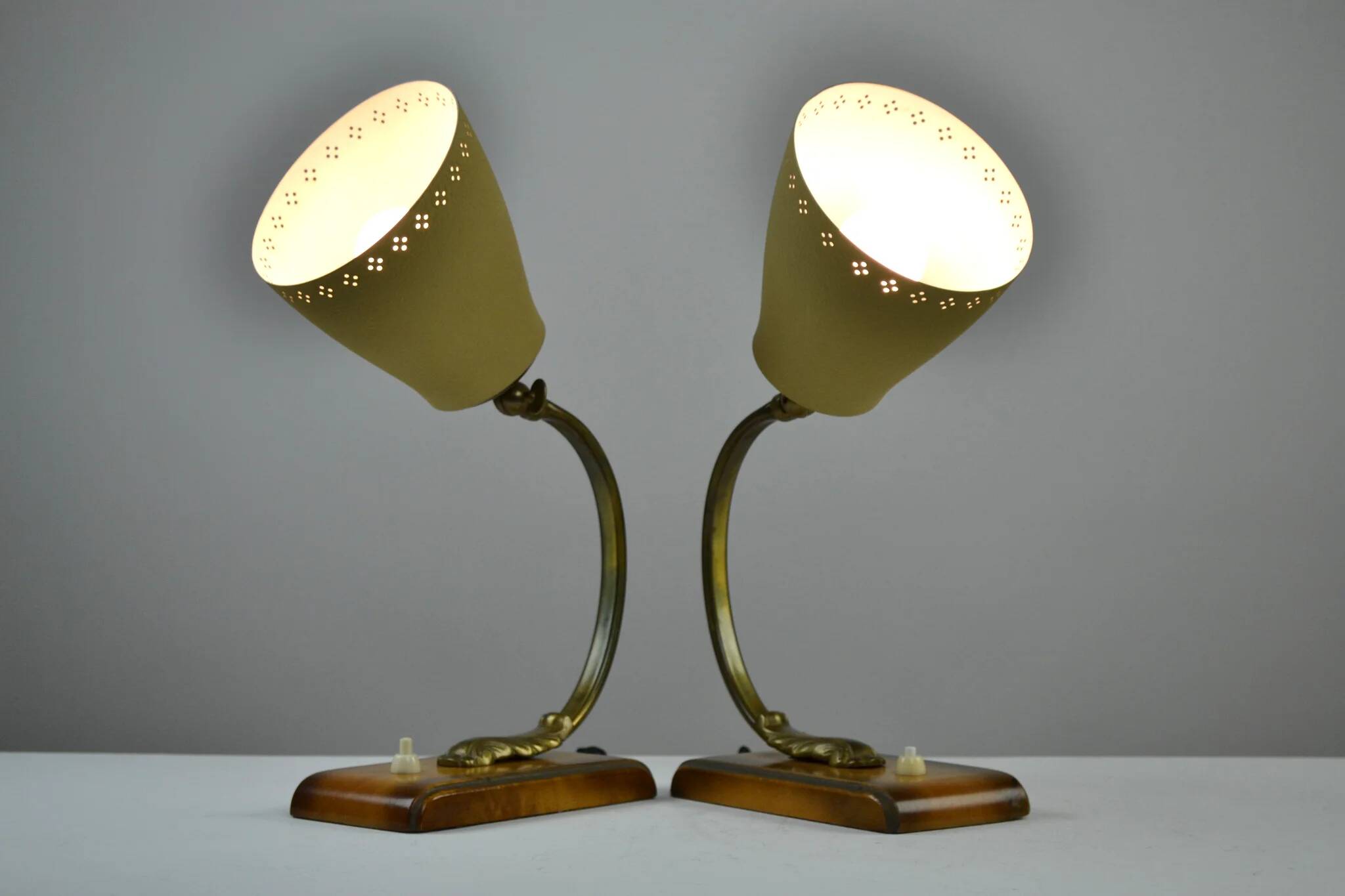 Pair of Table or Desk Lamps, Sweden, 1940s/1950s by EWÅ Armaturfabrik (attributed)