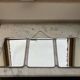 Vintage vertical beveled triptych barber mirror