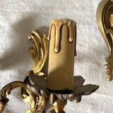 Assorted brass wall lights x4 rocaile style