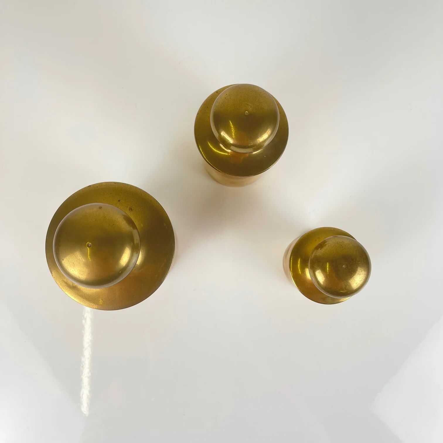 Set of 3 vintage brass boxes, 1960s-1970s