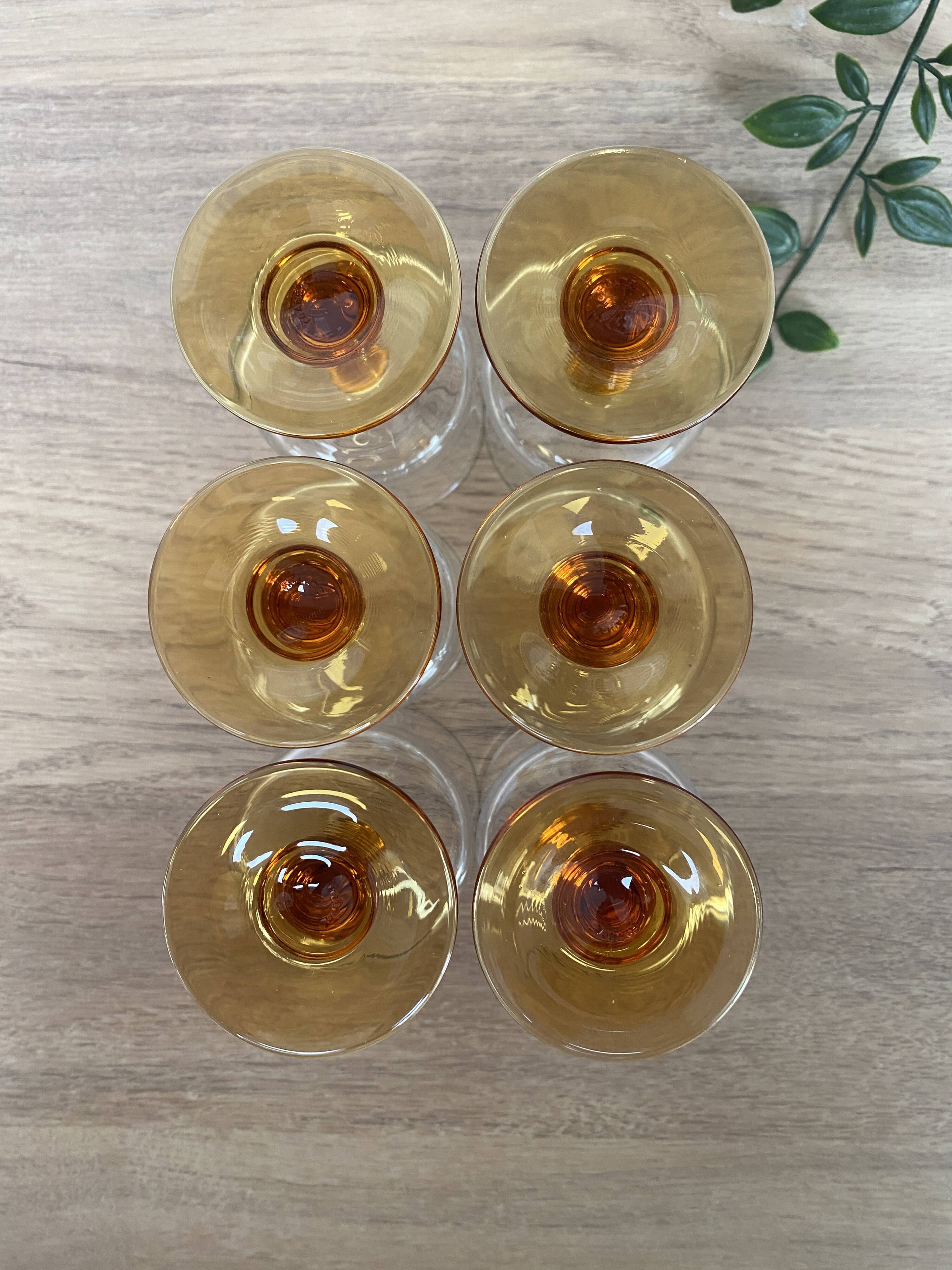 Set of 6 Luminarc white wine glasses, Antique model