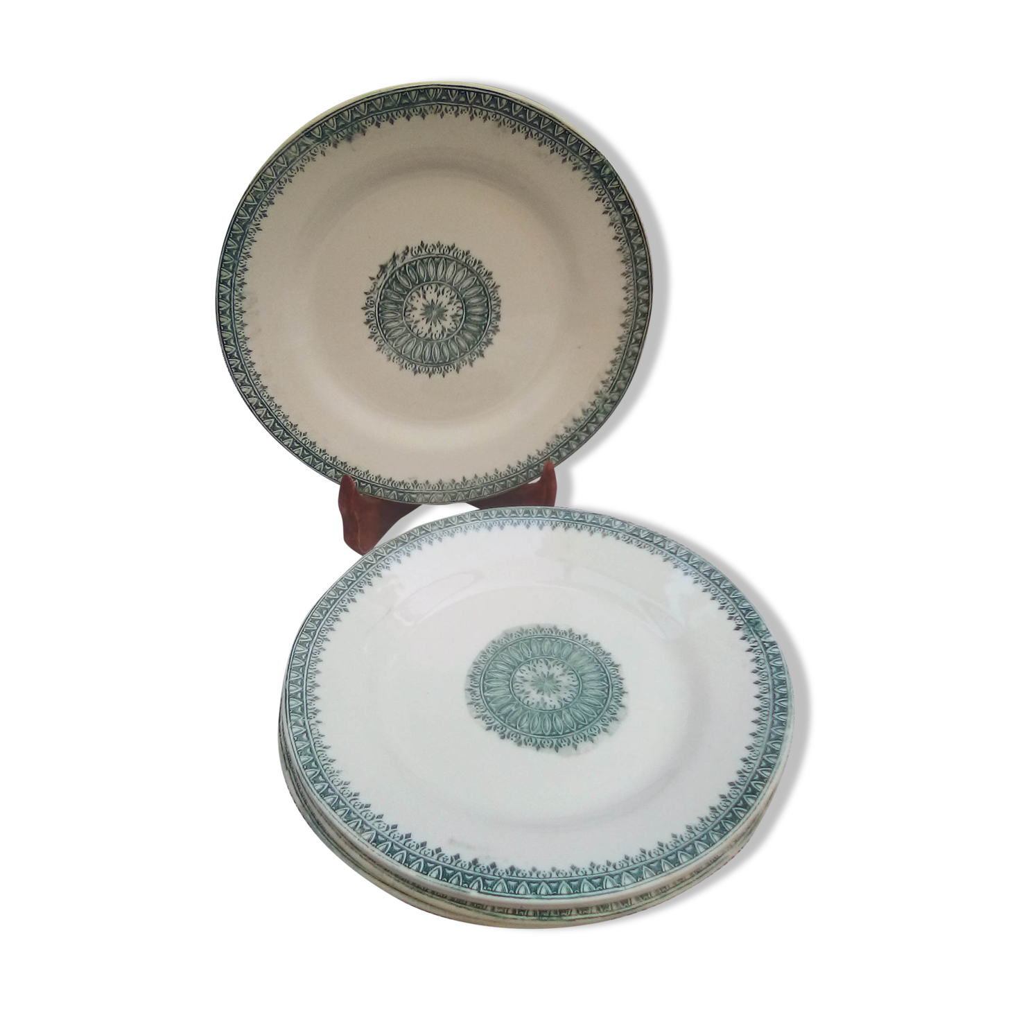 5 dessert plates Terre de Fer Creil Montereau
