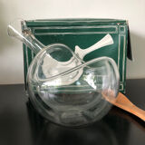 Bain-marie gravy boat glass blown vintage 1970