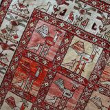 Vintage oriental handmade carpet 125cm x 183cm 1960s, 1c483