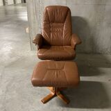 Unico leather armchair and ottoman