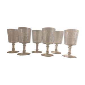 6 verres à pied en cristal