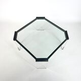 Table basse eightie's verre et plexiglas