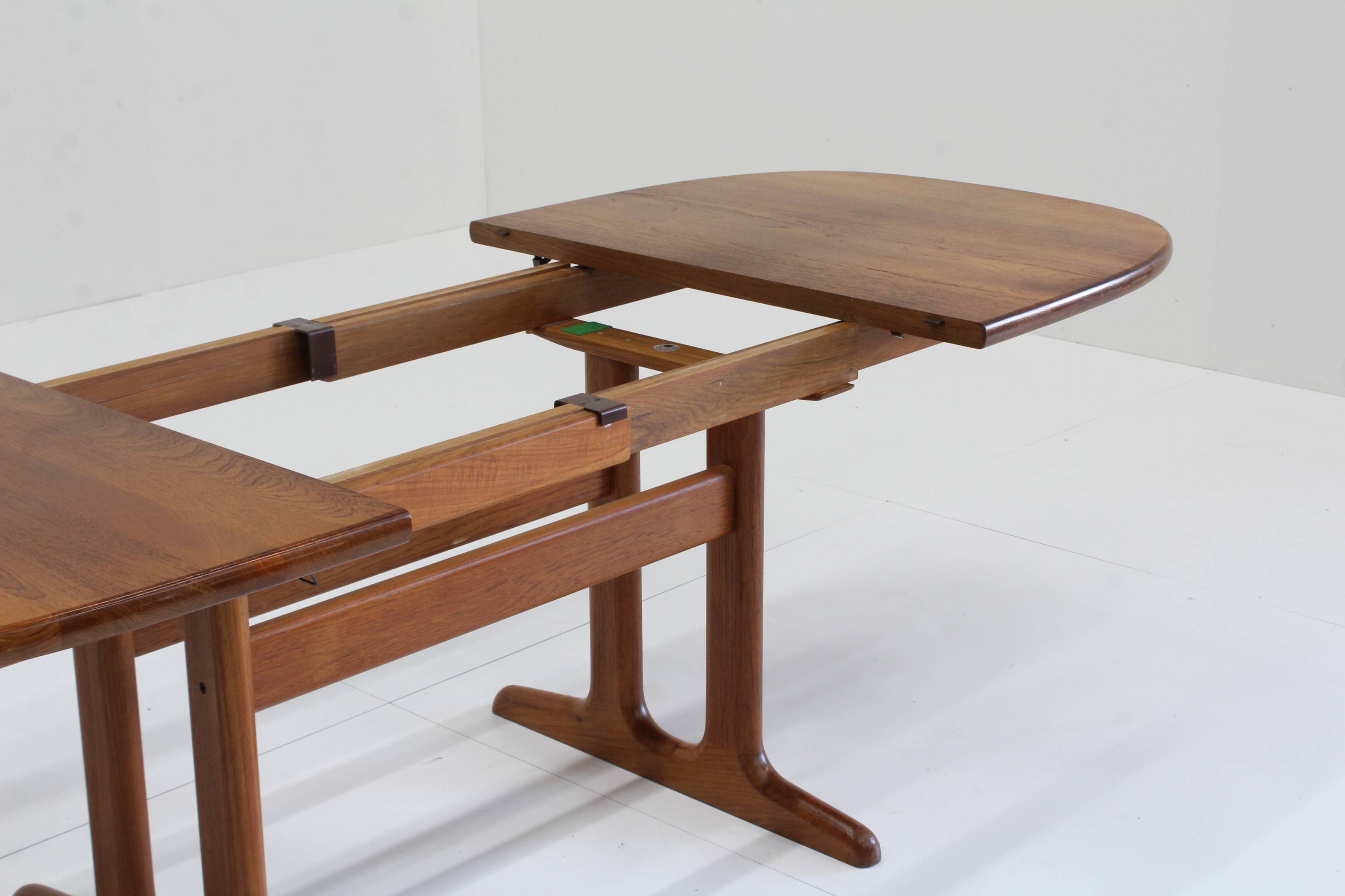 Vintage Glostrup Danish oval extendable dining table solid teak 1960s