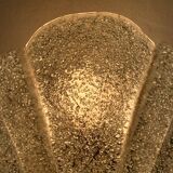 Wall light shell in glass and brass, 1970s-80s.