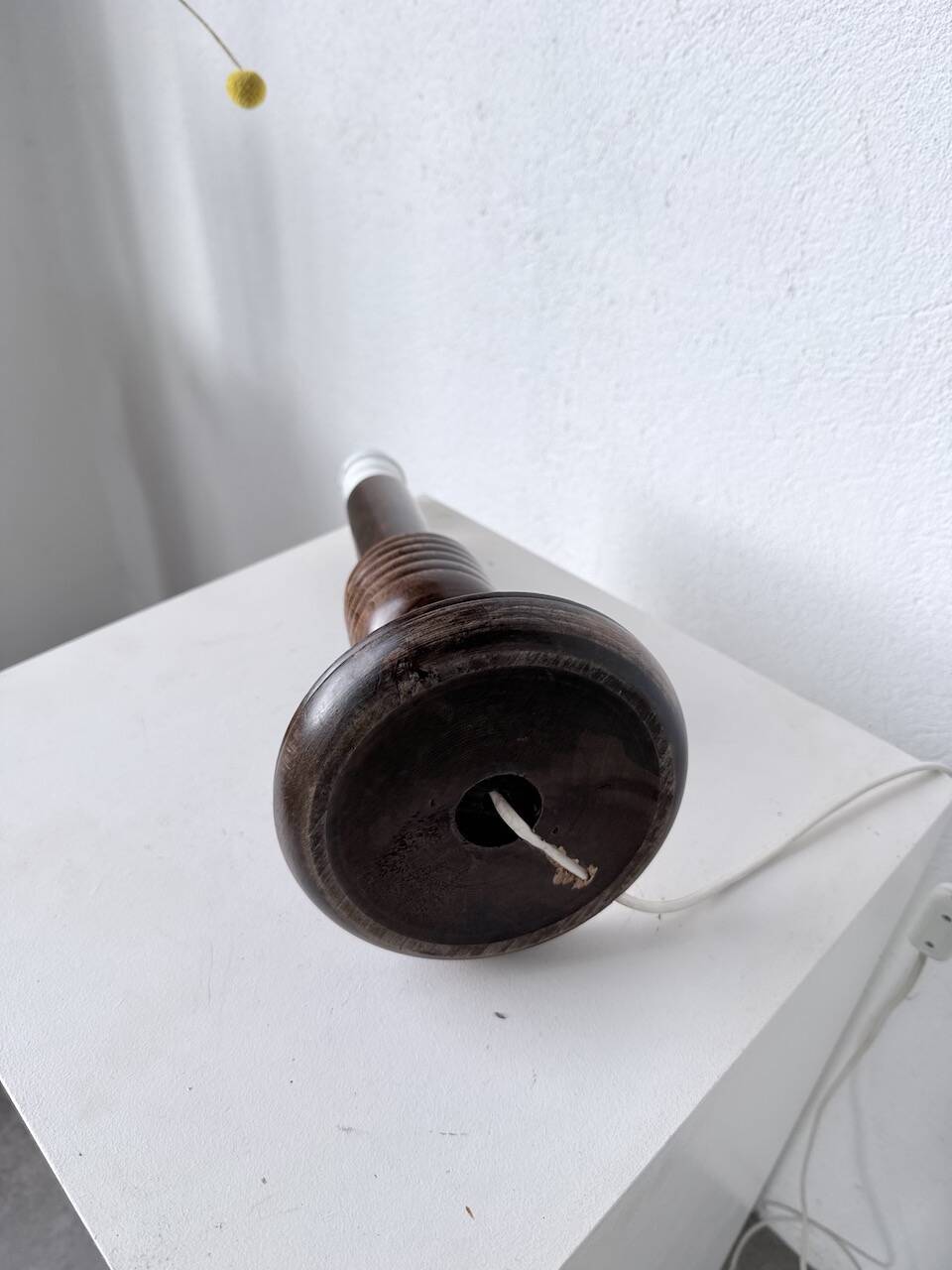 1940s Art Deco oak desk lamp