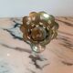Lattice brass footed lantern with heart pattern