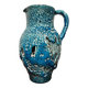 Vallauris ceramic pitcher blue lava 60s
