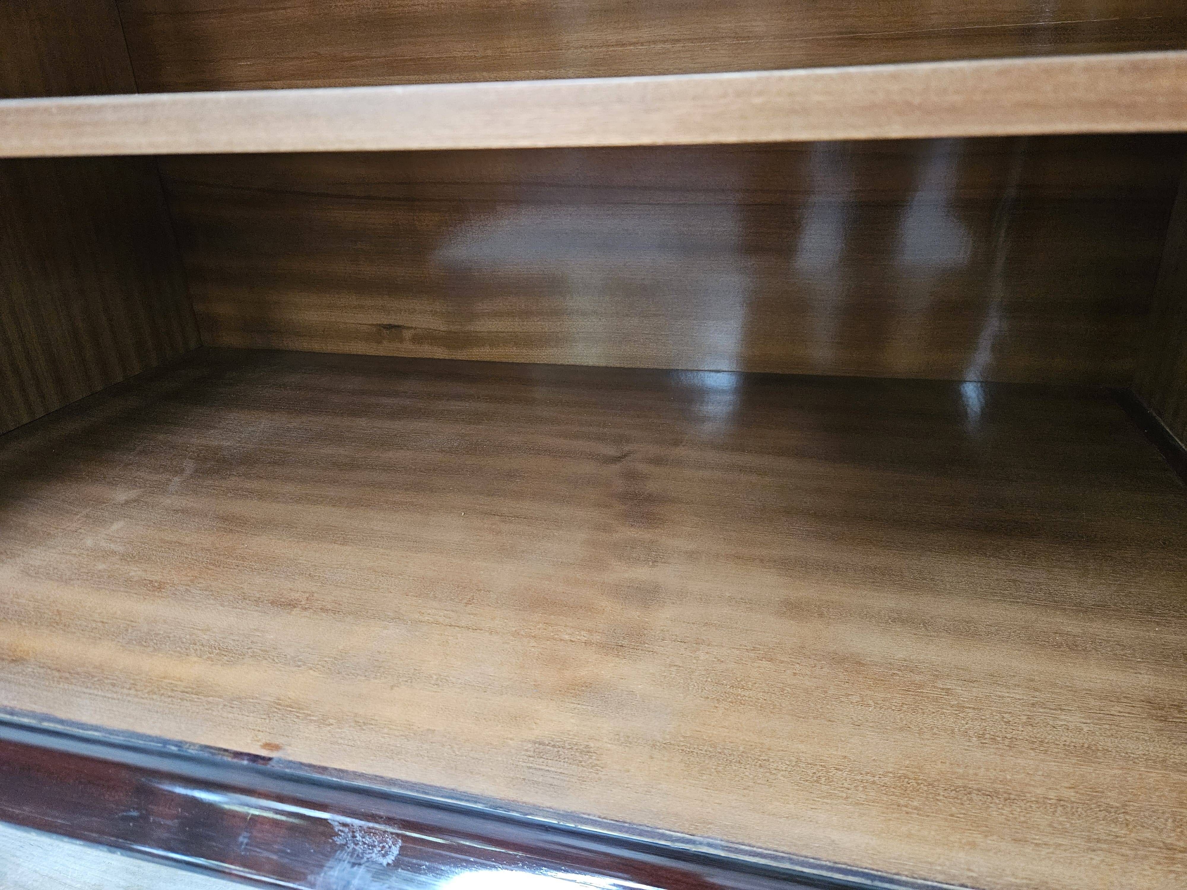 Mahogany sideboard with a glass top, 1960