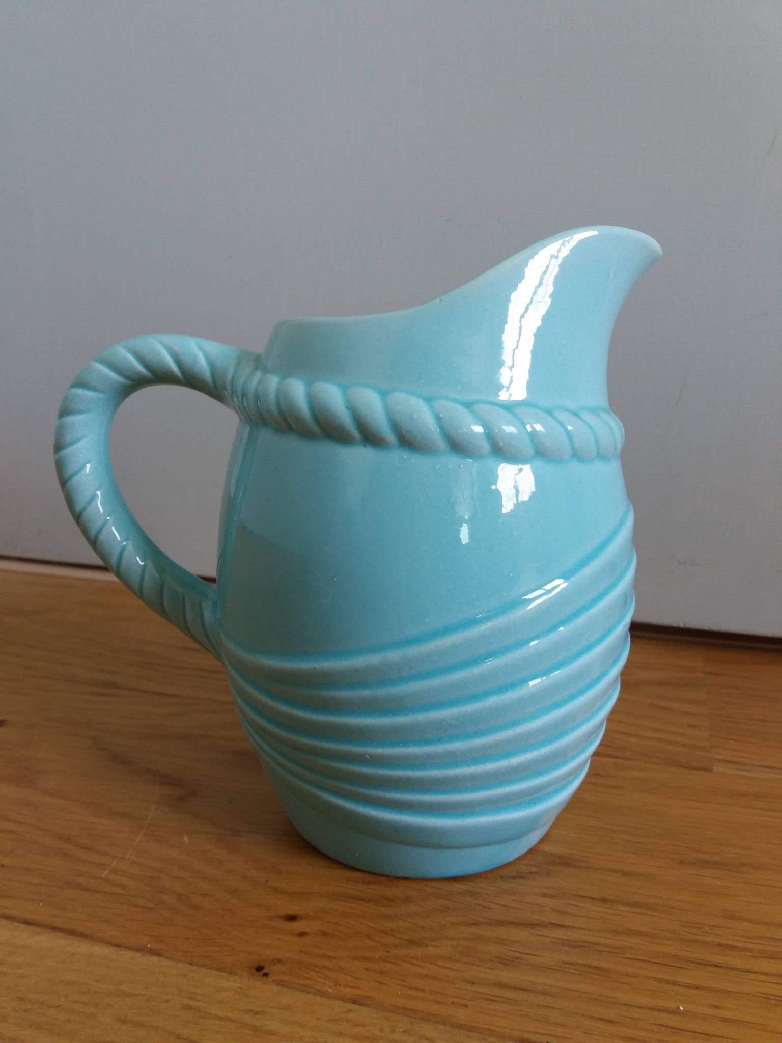 Poet Laval light blue slip pitcher