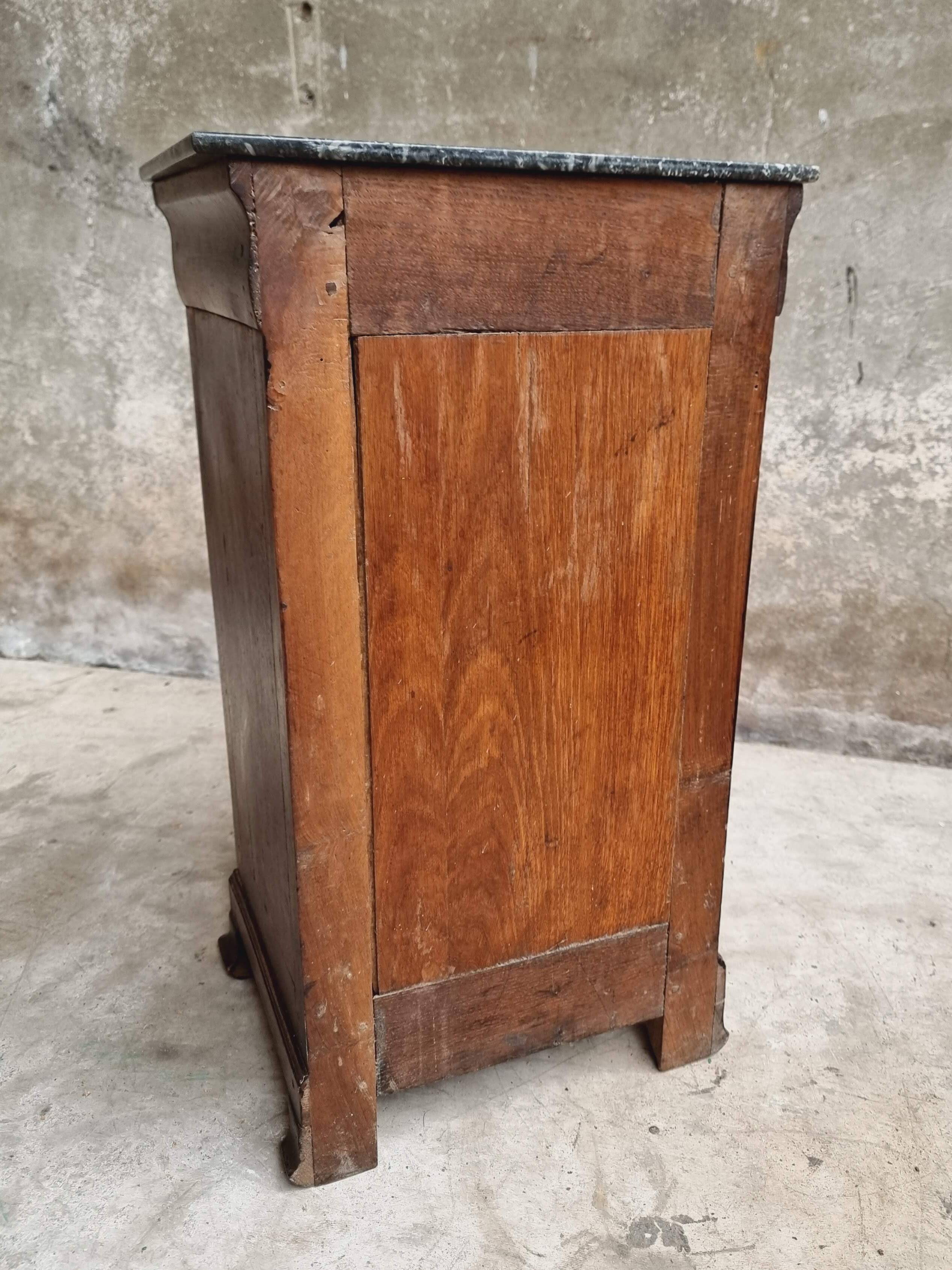 Antique small cabinet French hall cupboard walnut