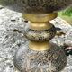 Ornate Floral Pedestal Champagne Cooler, brass ice bucket