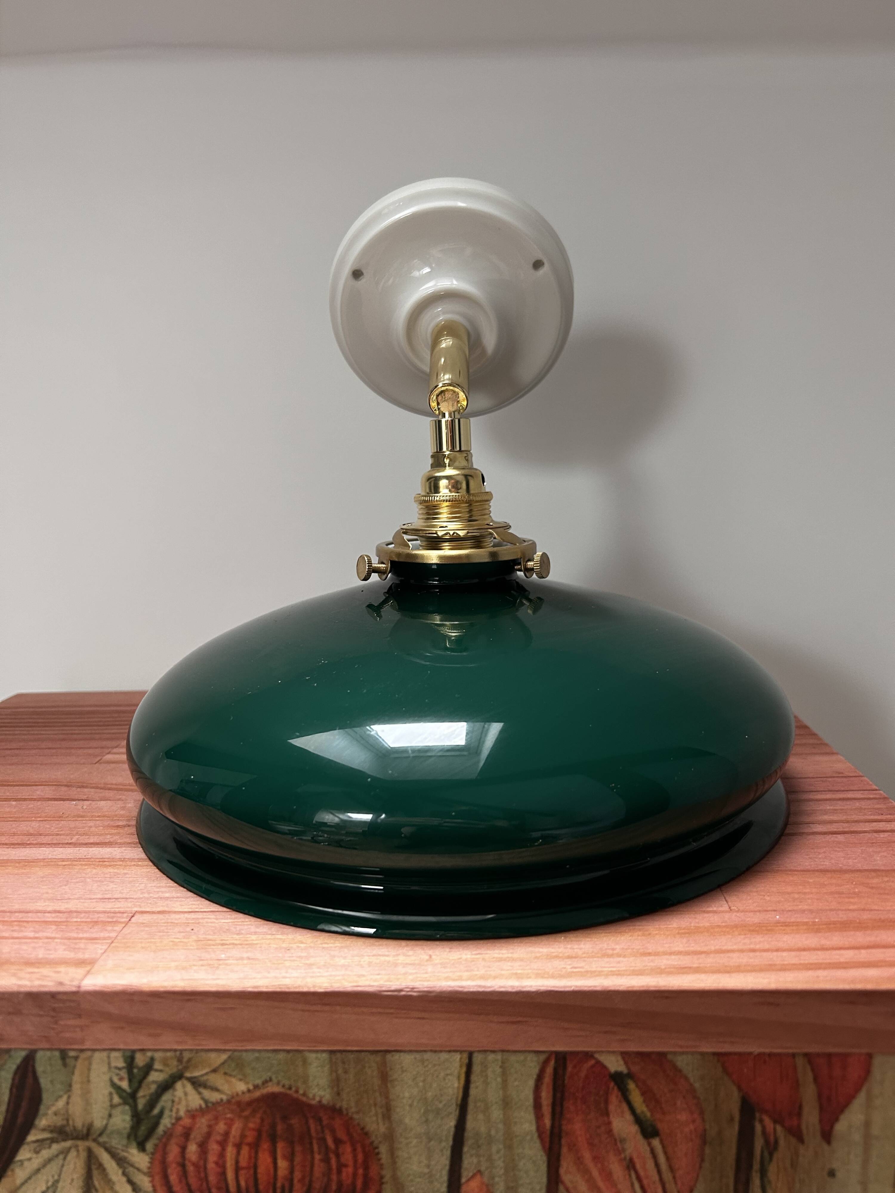 Green opaline wall light