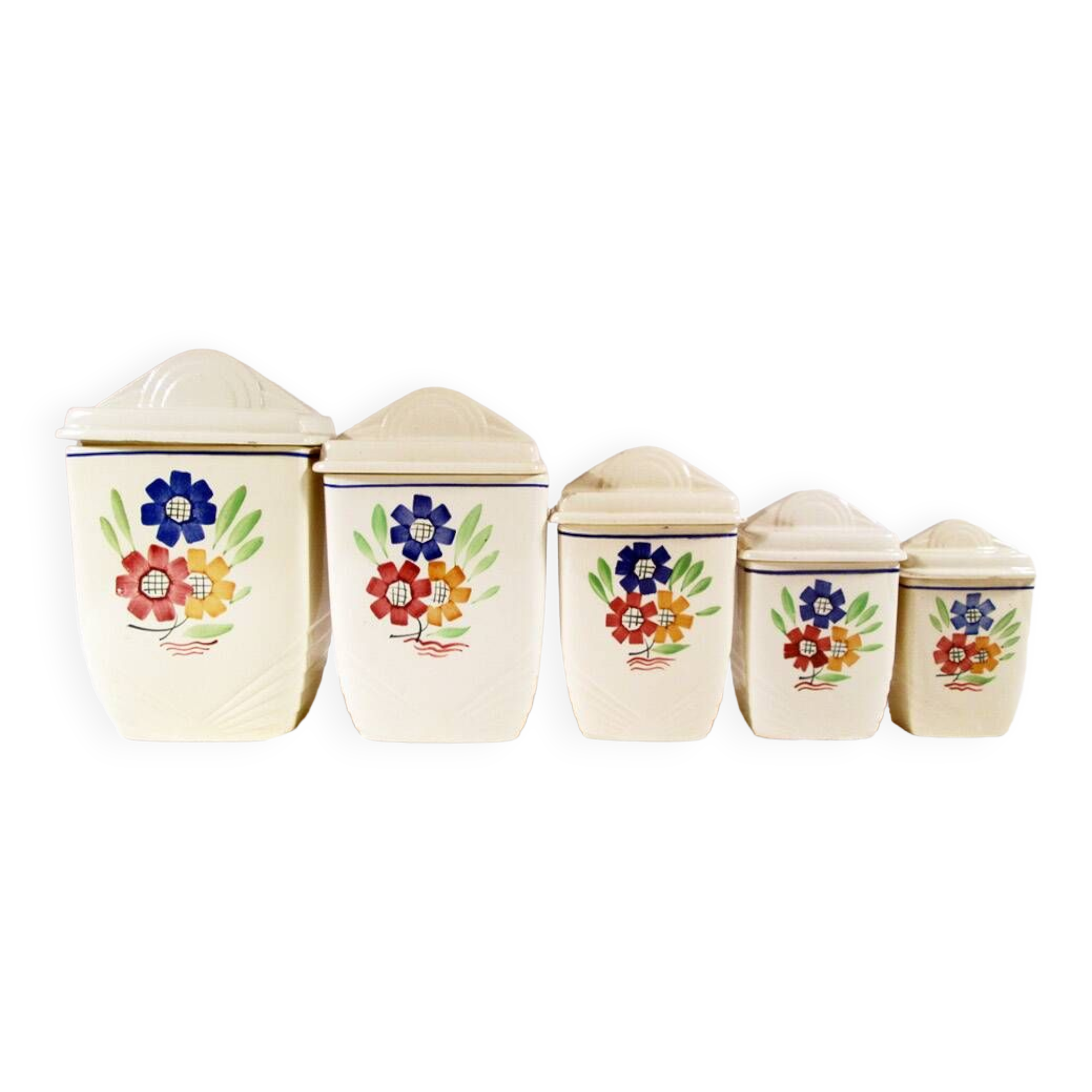 5 K & G Lunéville spice jars