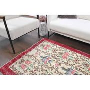 Vintage Turkish Oushak Handmade Wool Cotton Red Area Rug 107x191