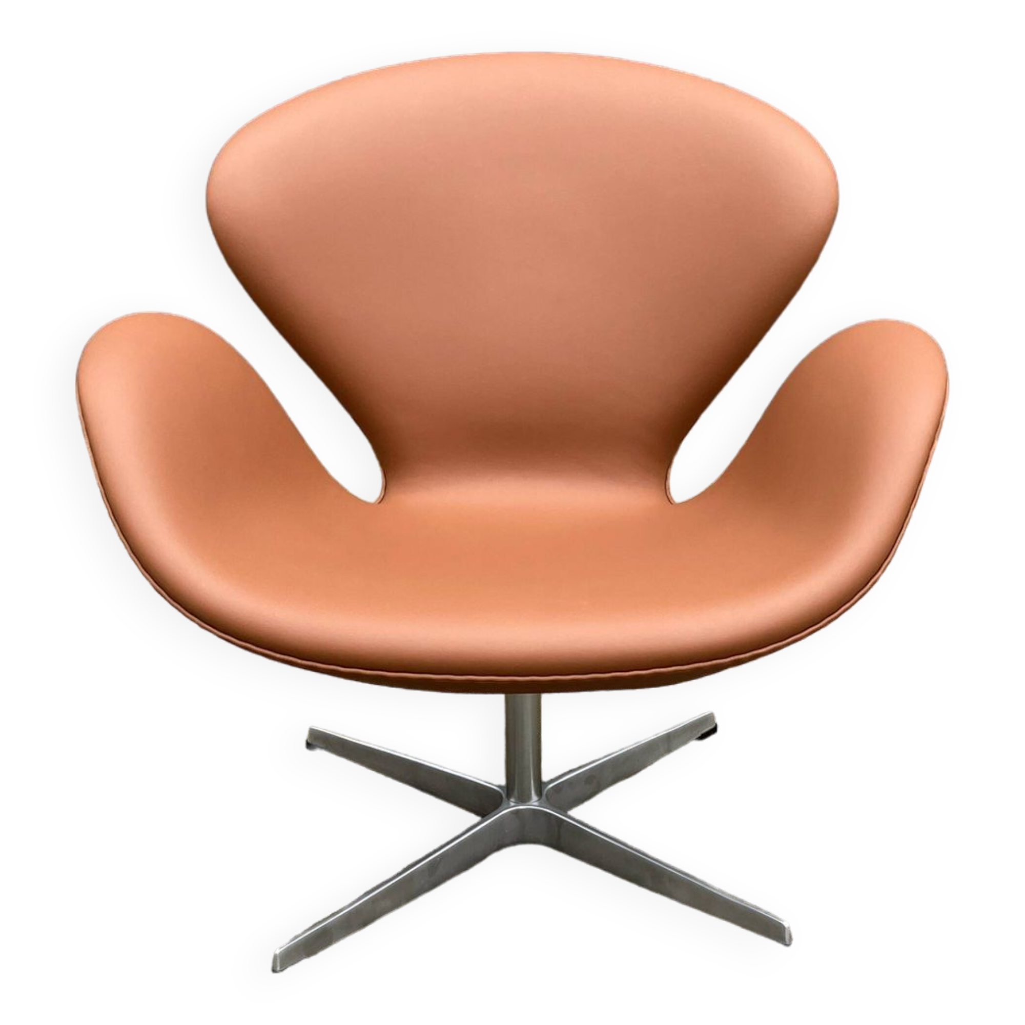 Fritz Hansen Swan chair by Arne Jacobsen in Cognac leather, NEW condition!!