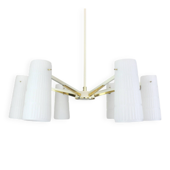 Italian glass chandelier in the shape of a star in the Stilnovo style, 1950s.