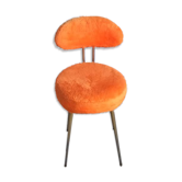 Chaise ancienne moumoute orange