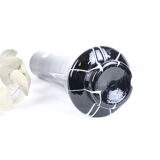 Black and white tempered glass vase, vintage 1960