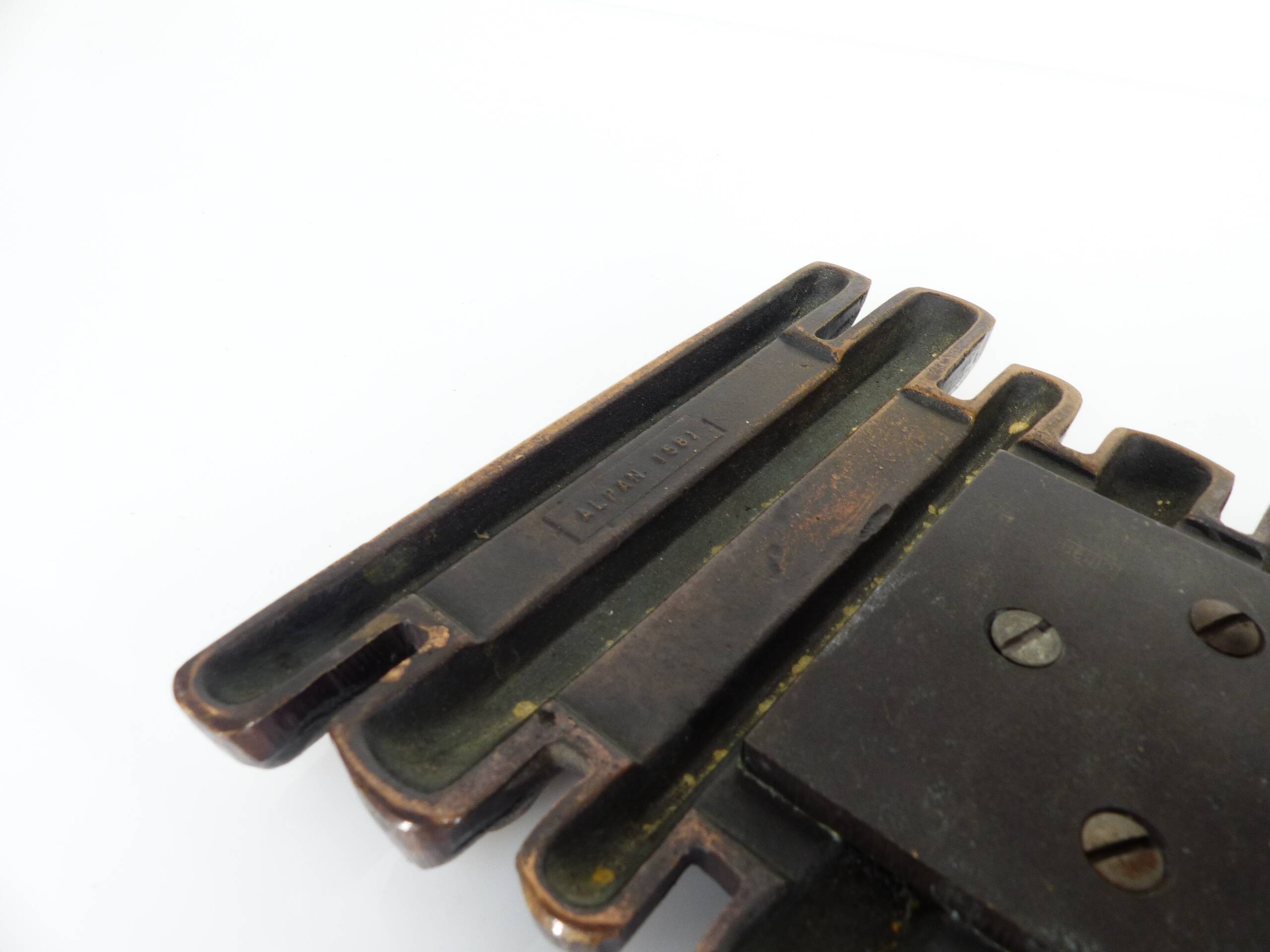 Brutalist bronze door handles, Alpan, Germany, circa 1970