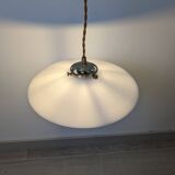 Suspension vintage en opaline blanche