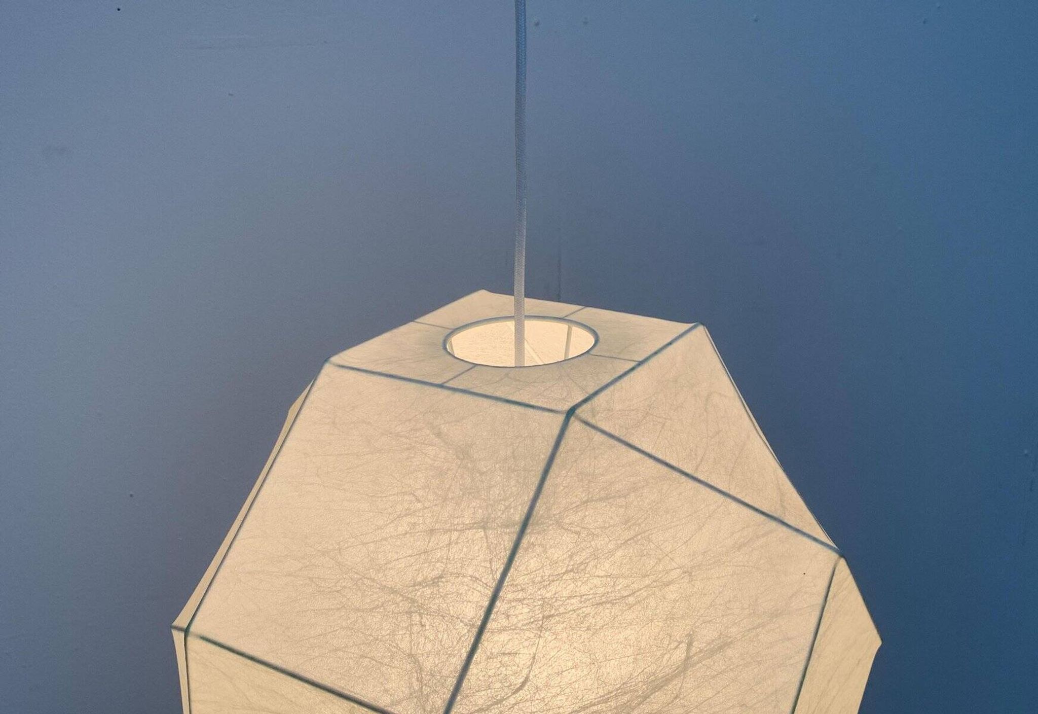 German cocoon pendant lamp from the mid-century by Goldkant Leuchten, Wuppertal.