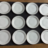 Set of 12 old porcelain dessert plates B & Cie