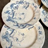6 Gien ironstone dinner plates, "Rinceaux" service no. 2