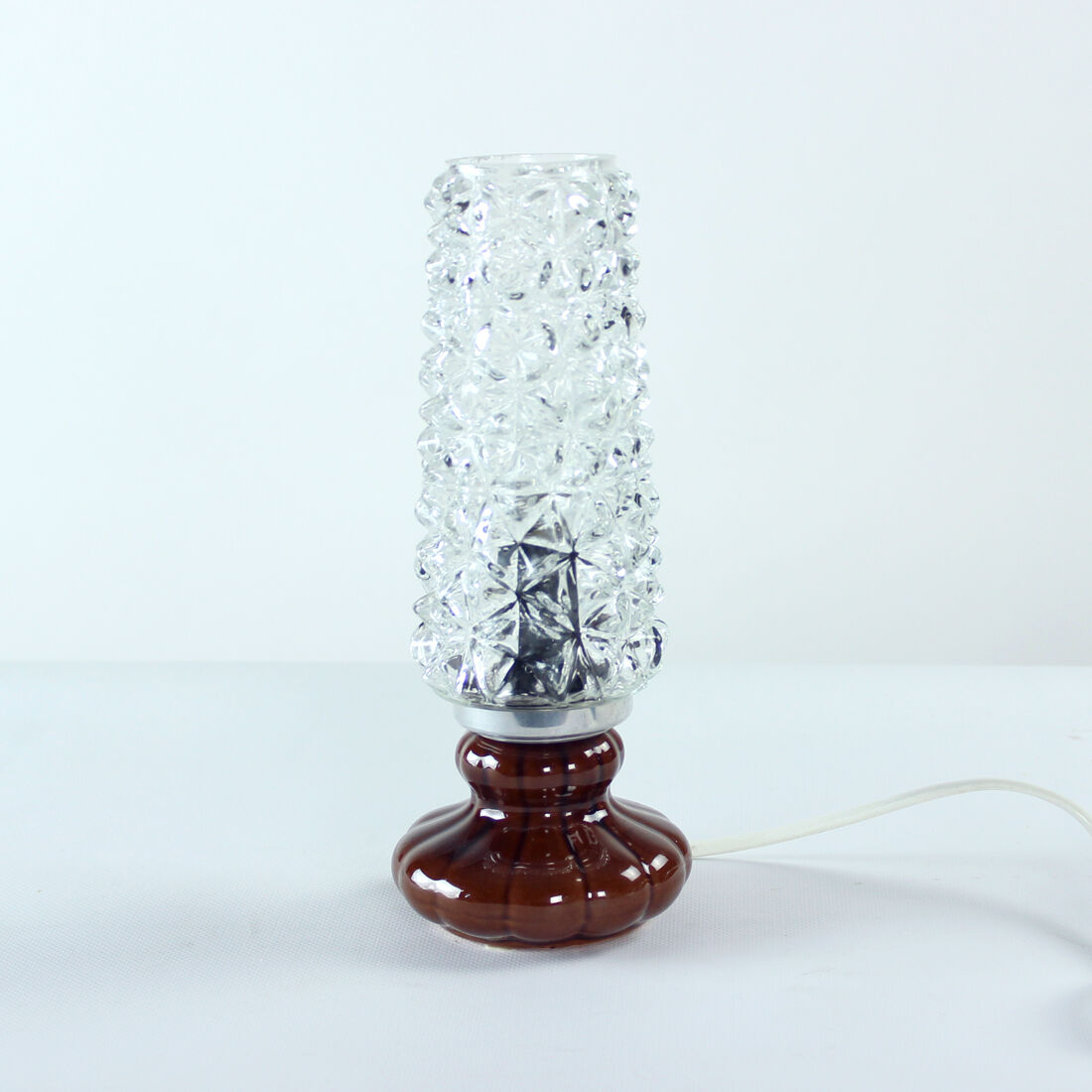 Lampe de table en céramique et verre, Tchécoslovaquie 1960