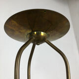 Modernist sculptural brutalist floor brass candleholder, Germany, 1950s
