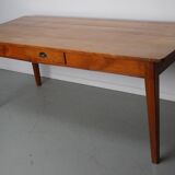Vintage Cherry 20th Century French Rustic Farmhouse Dining Table