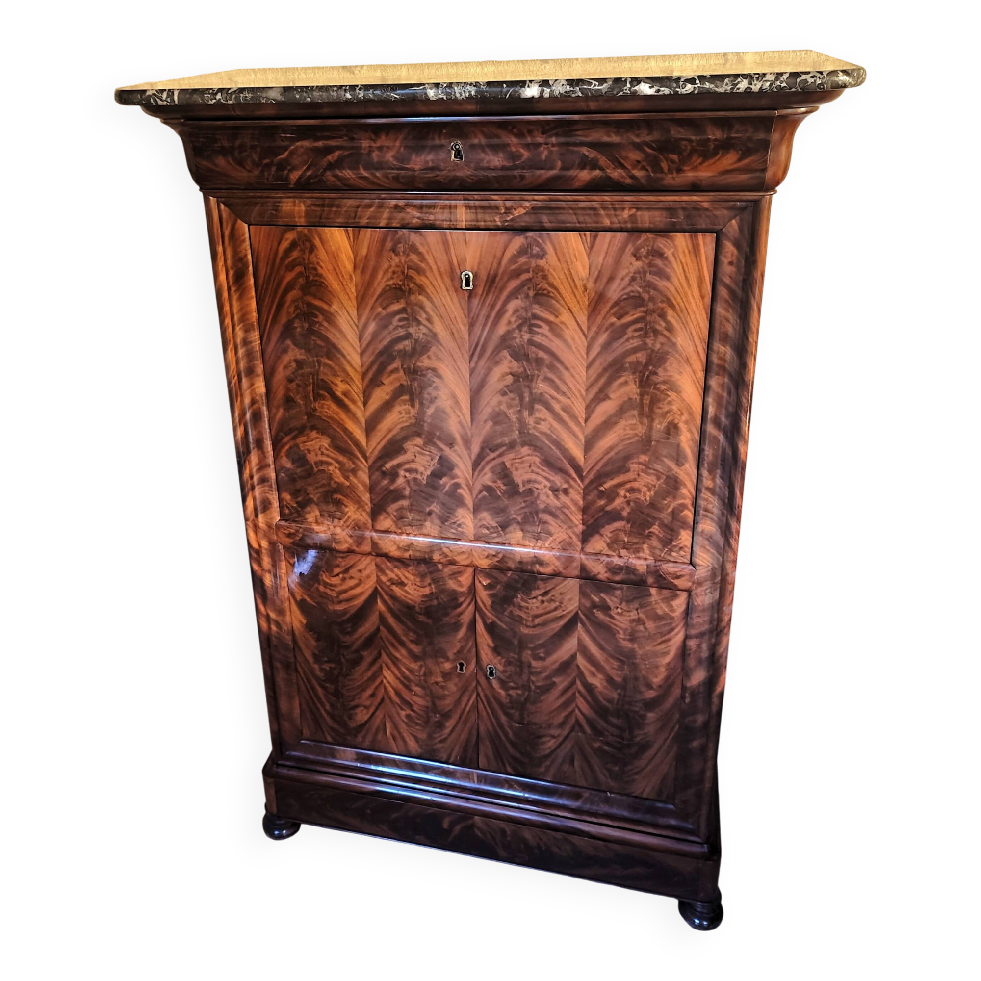 Folding secretary louis-philippe in mahogany