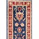 Tapis de couloir/escalier traditionnel en laine, noué à la main, motif floral bleu, 78 x 386 cm