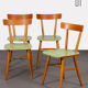 Suite of 4 green chairs published by Ton, circa 1960