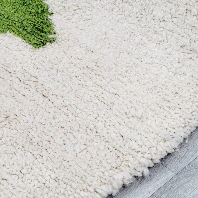 Handmade traditional pure wool Berber rug 2/3 m