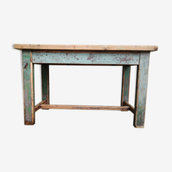 Vintage wooden farmhouse table, patinated