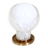 Postmodern Brass and Spheric Blown Glass Table Lamp by Mazzega, Italy