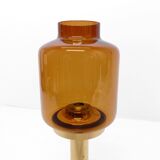 Hans-Agne Jakobsson Markaryd L 10232 Amber Glass Candle Holder 1960