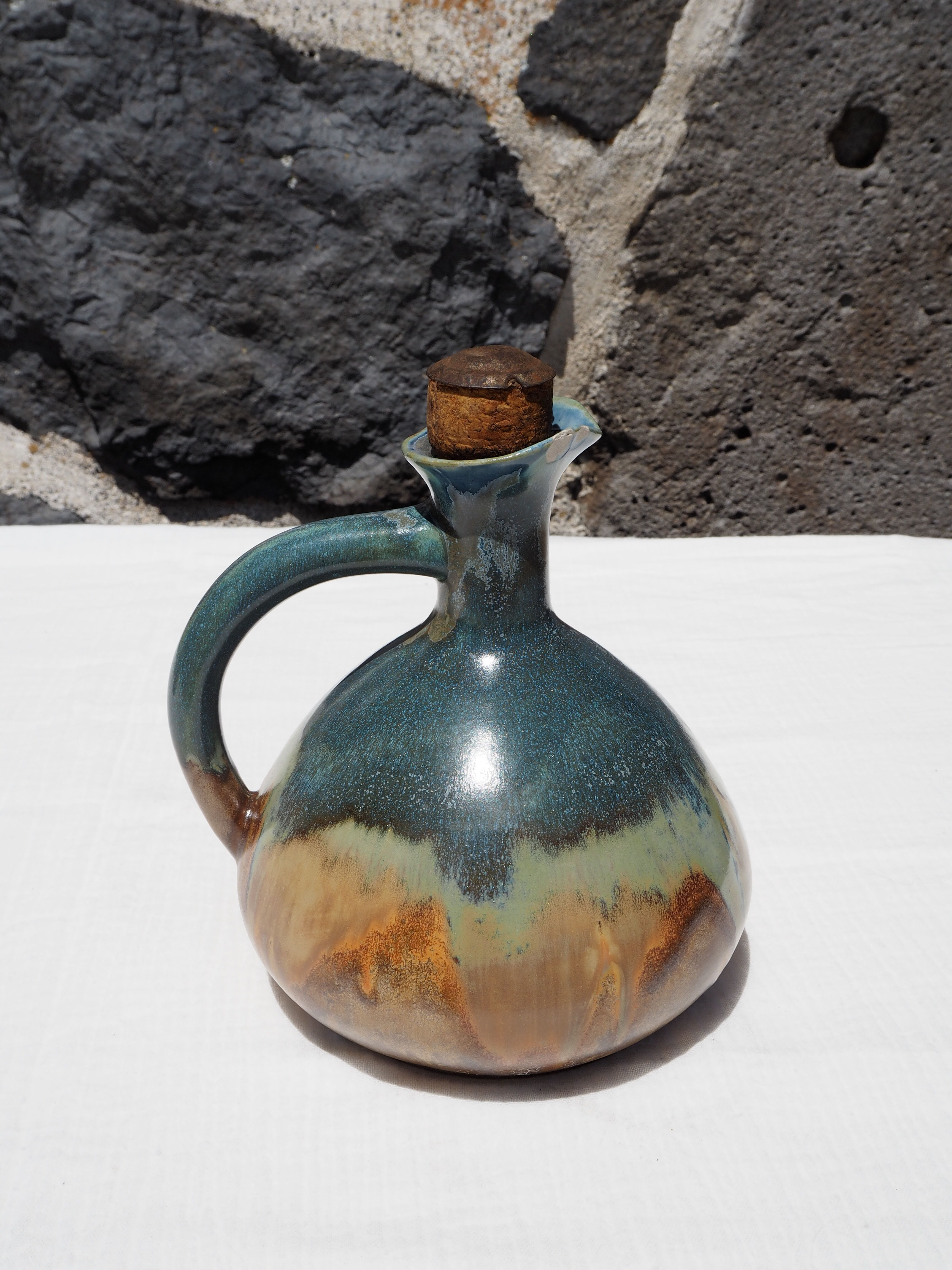 Navy blue sandstone liqueur jug