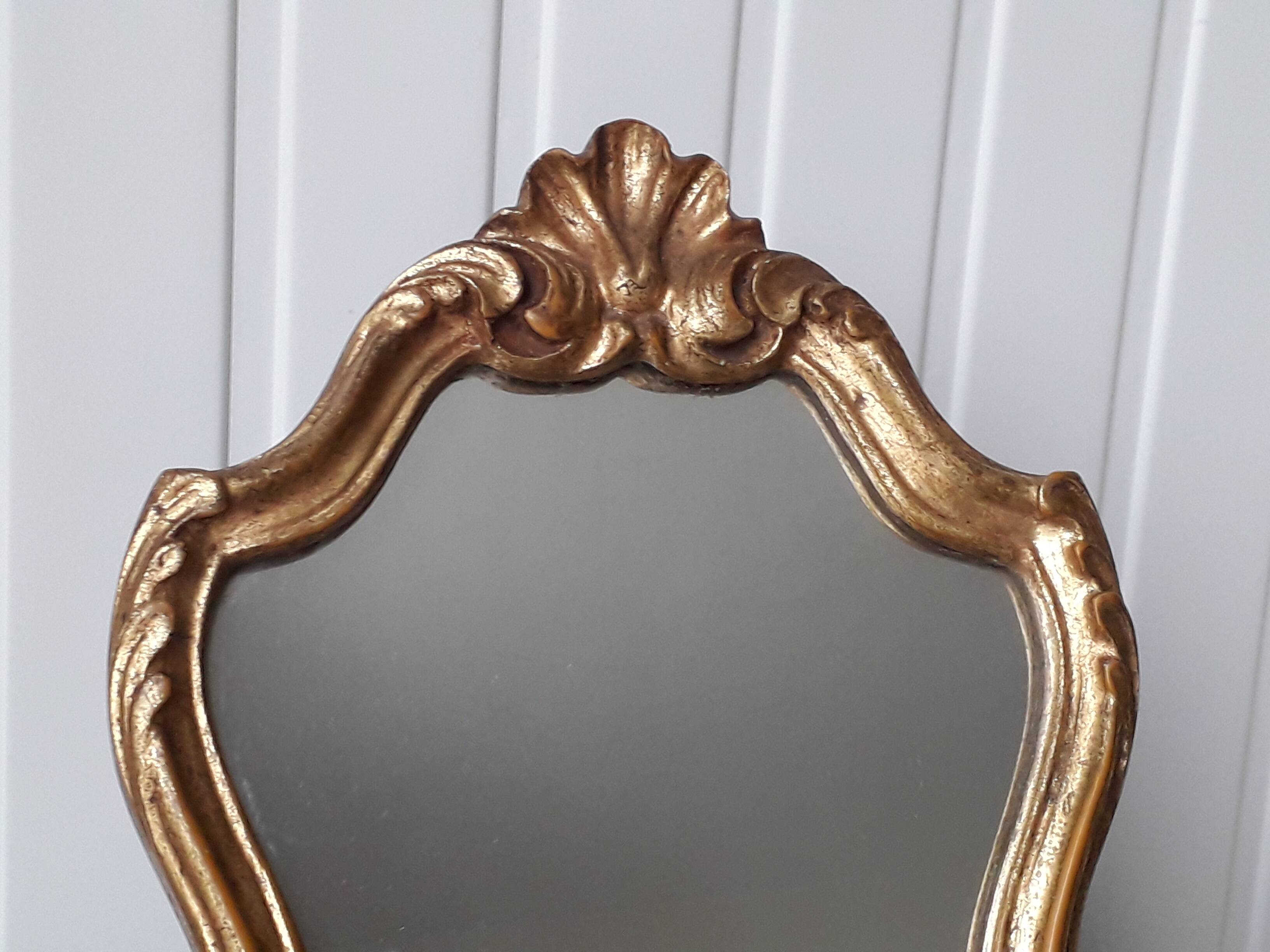 Small tabletop mirror in gilded wood (vintage)