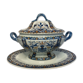 GIEN Soup and sleeping in earthenware decoration of lambrequins XXth