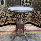 Louis XVI style pedestal table marble