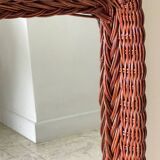 Vintage rattan wall mirror