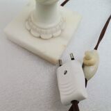 White marble amphora shaped table lamp