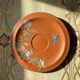Large clay/terracotta dish with Japanese-style glazing, Art Nouveau.